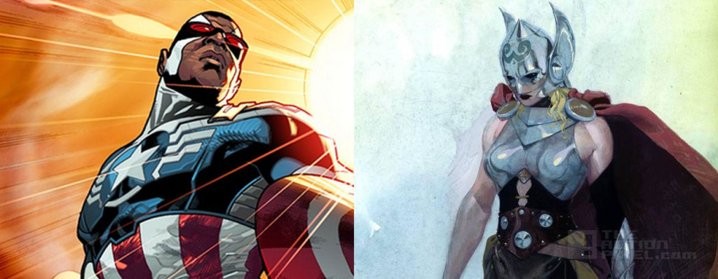 Black Captain America and Female Thor