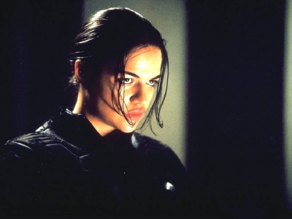 Michelle Rodriguez in Resident Evil: Love when she gets all 'Forest Whittaker' on me.