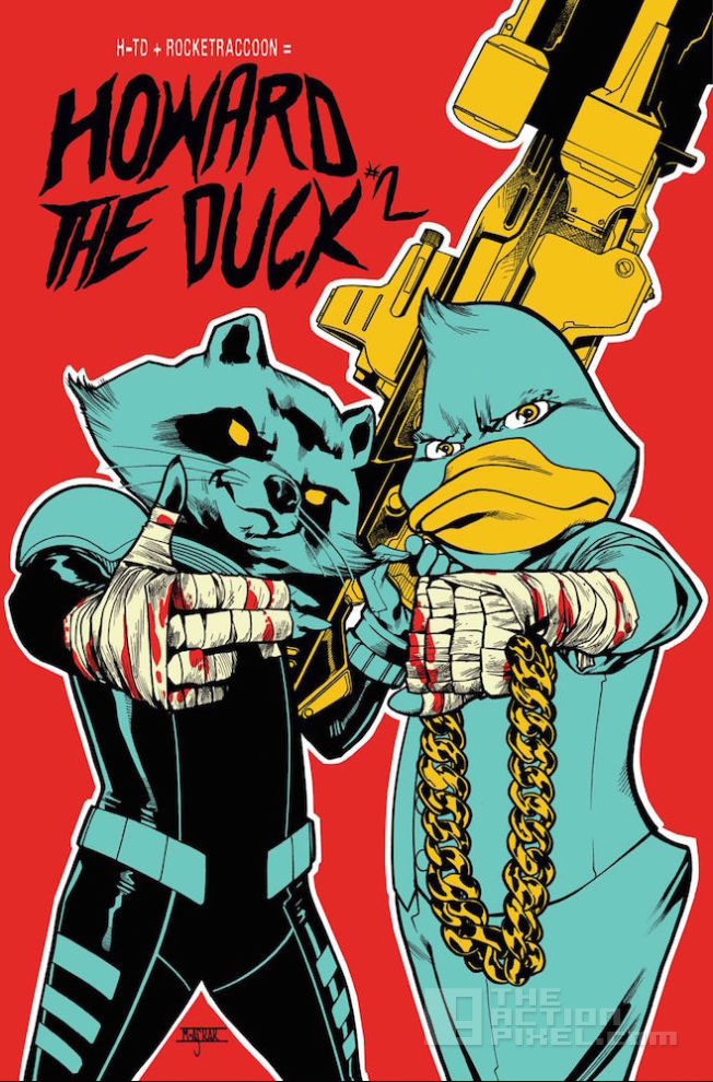 Marvel's howard the duck/ run the jewels variant comic book cover. The Action pixel. @theactionpixel