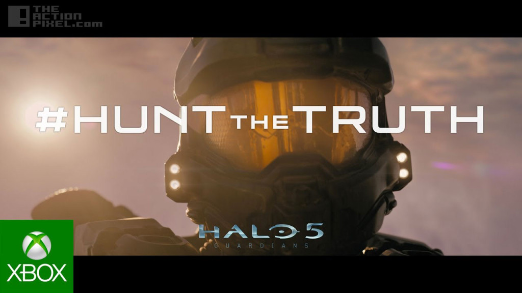 halo 5 Guardian. hunt the truth. the action pixel @theactionpixel. 343 industries. xbox.