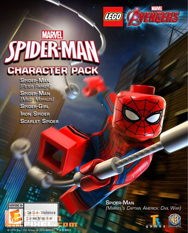 spider-man, character pack, marvel, avengers, lego marvel avengers, lego, trailer, details, entertainment on tap, warner bros. , tt games,