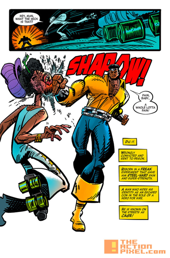 cage!, luke cage, marvel, Genndy Tartakovsky, preview, panel art, issue 1, #1, the action pixel, entertainment on tap