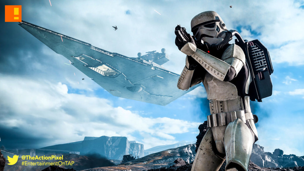 star wars battlefront, the action pixel, storm trooper, star wars, battlefront, electronic arts, ea, ea dice, dice games, the action pixel, entertainment on tap