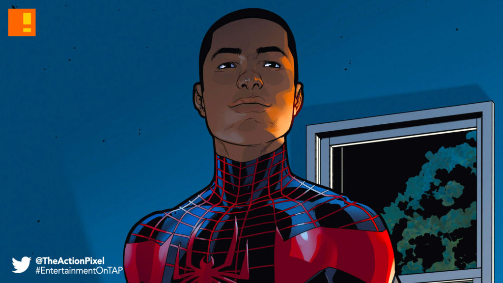miles morales, spiderman, spider man, spider-man, sony, marvel, marvel comics, animated feature, animation, the action pixel, entertainment on tap,