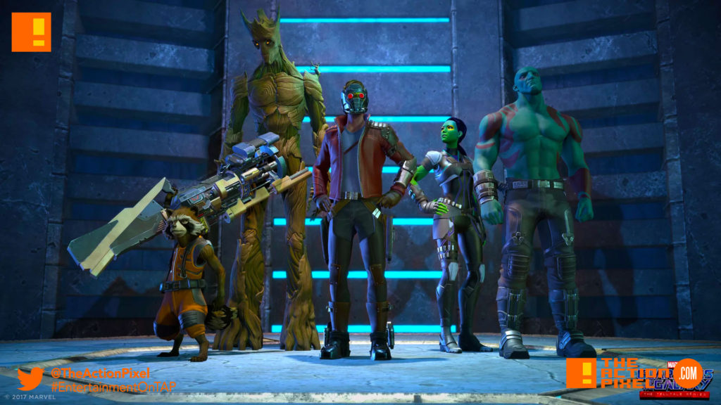 gotg, telltale games, telltale series, marvel, guardians of the galaxy, entertainment on tap, the action pixel,rocket ,raccoon, star-lord, drax, gamora,