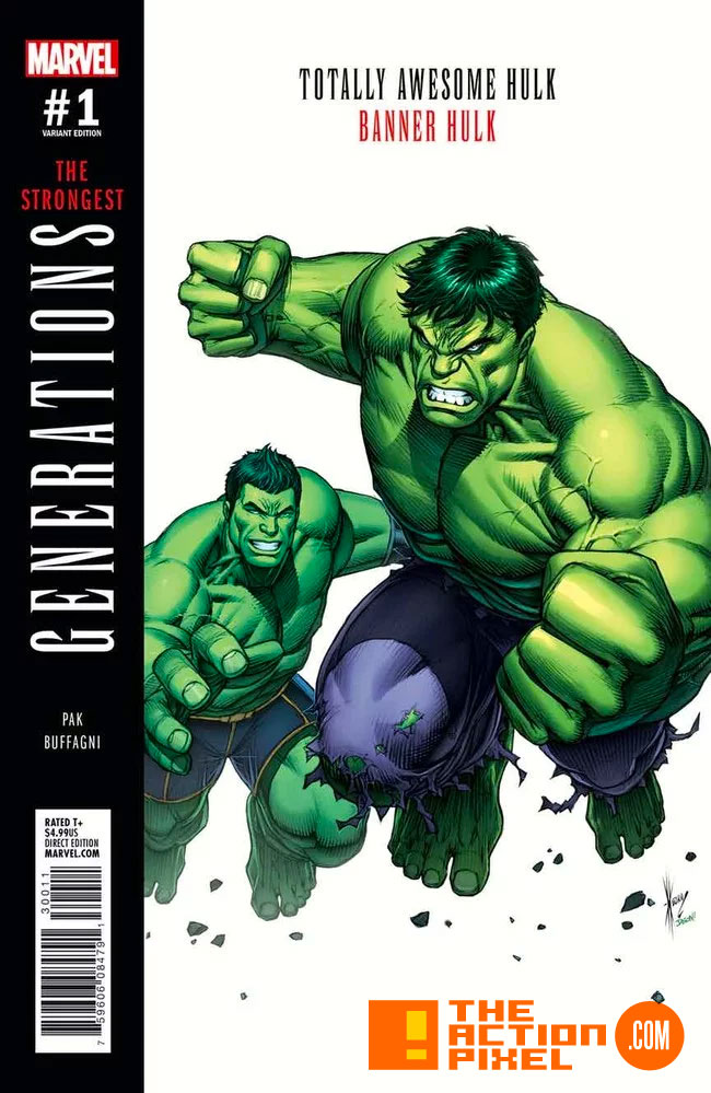,generations, marvel, marvel comics, the action pixel, entertainment on tap, phoenix,GENERATIONS: THE STRONGEST, Bruce Banner ,Amadeus Cho, the Totally Awesome Hulk, Greg Pak Art , Matteo Buffagni
