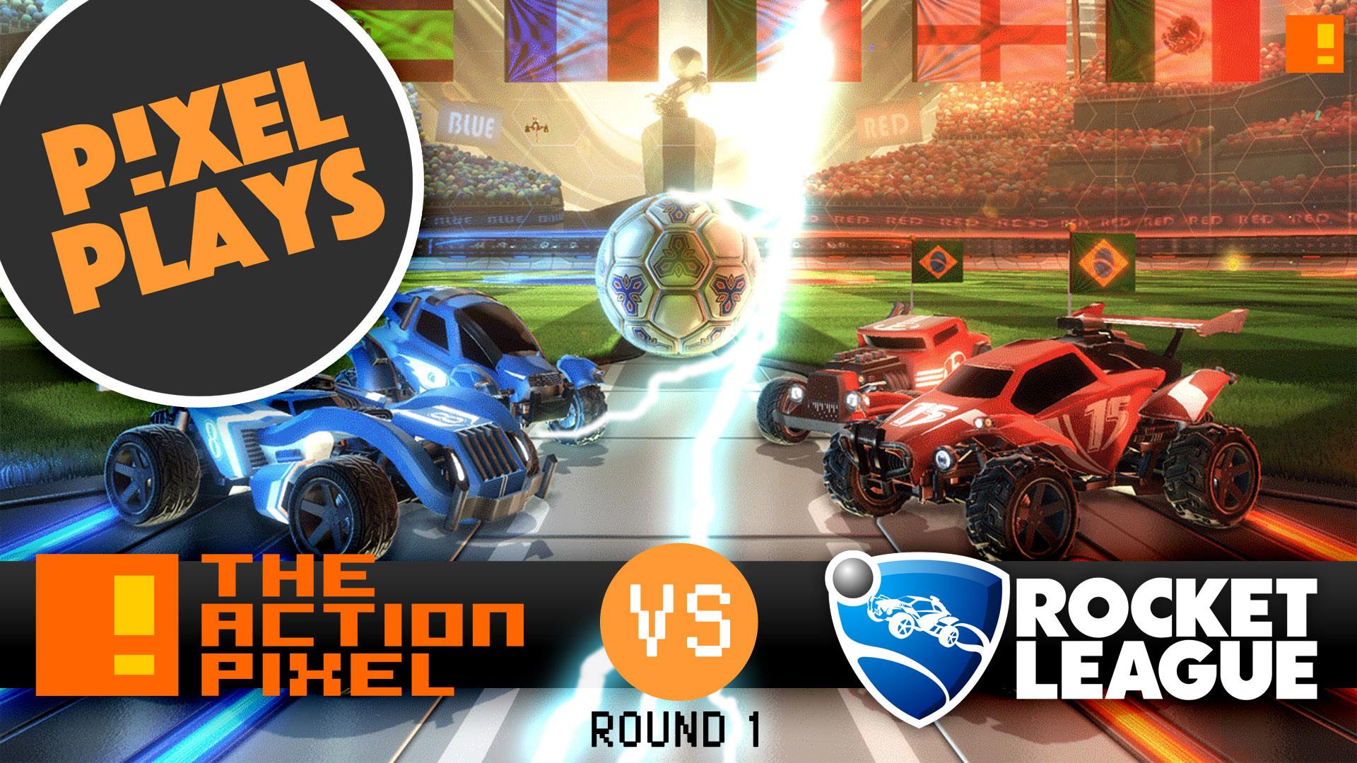 pixel play: tap vs the all star bots. ROCKET LEAGUE. entertainment on tap. the action pixel. @theactionpixel