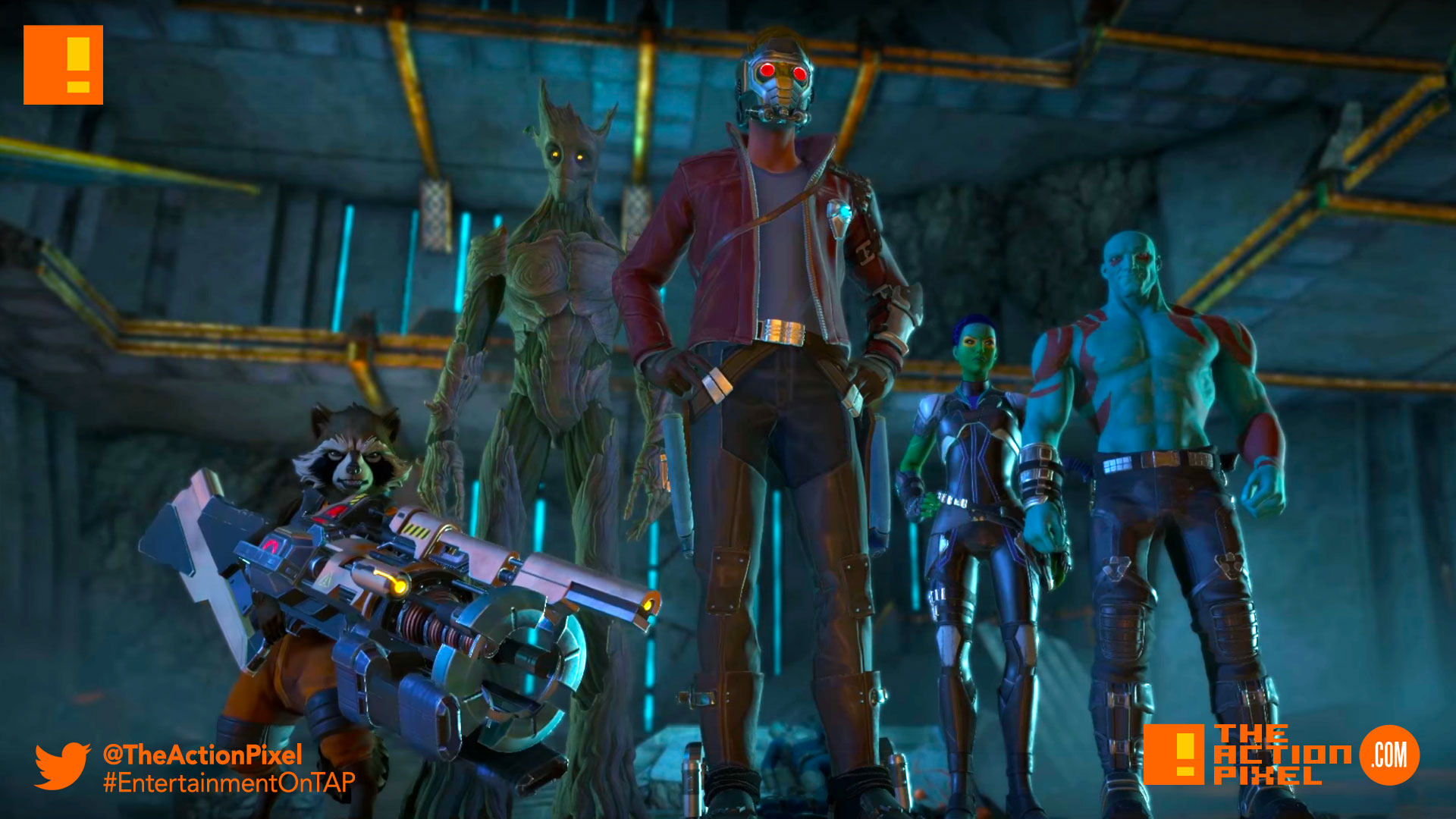 gotg, telltale games, telltale series, marvel, guardians of the galaxy, entertainment on tap, the action pixel,rocket ,raccoon, star-lord, drax, gamora,trailer, official trailer,