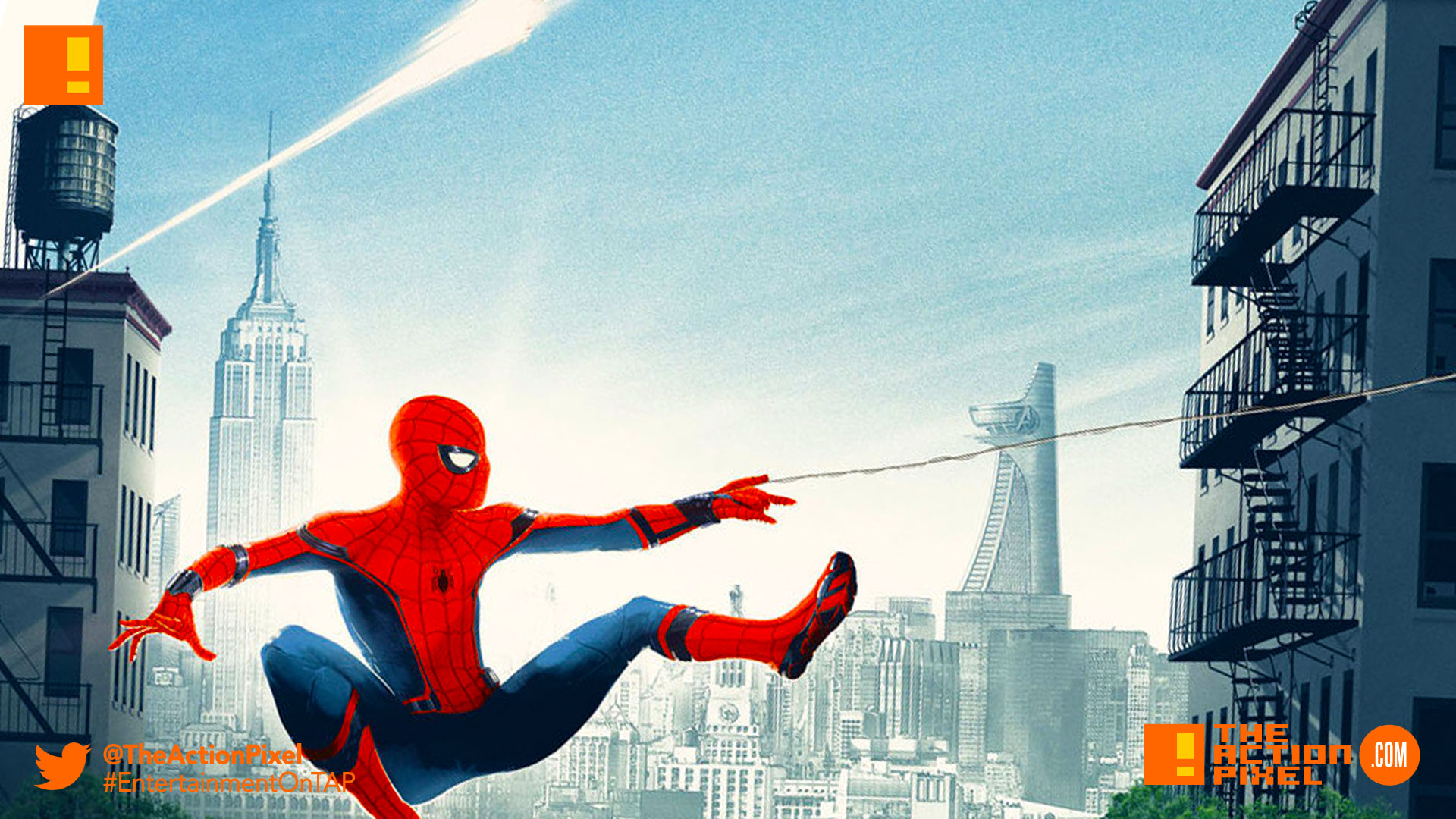 spider-man, spider-man homecoming, the action pixel, marvel,sony, sony pictures, tom holland, iron man, peter parker, vulture, tony stark, entertainment on tap, poster, iron man