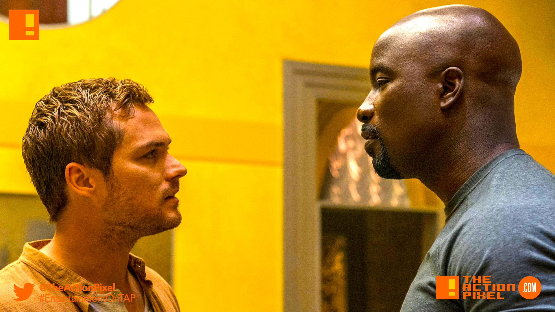 iron fist, luke cage, marvel, marvel entertainment, netflix, the defenders, defend, defenders, mike colter, iron fist, luke cage, luke cage season 2, season 2, photo, still, entertainment on tap, the action pixel,
