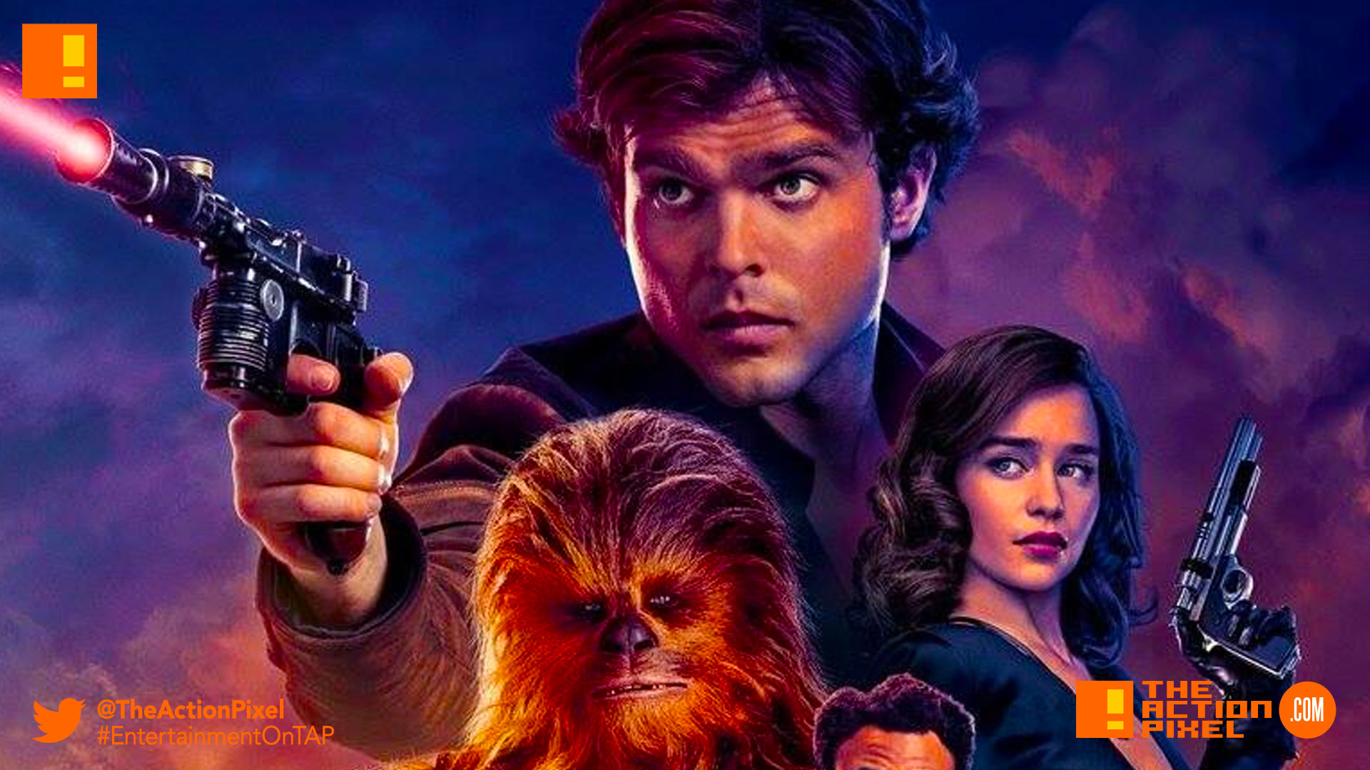 Han Solo Donald Glover Alden Ehrenreich Cinema Banner SOLO A STAR WARS STORY