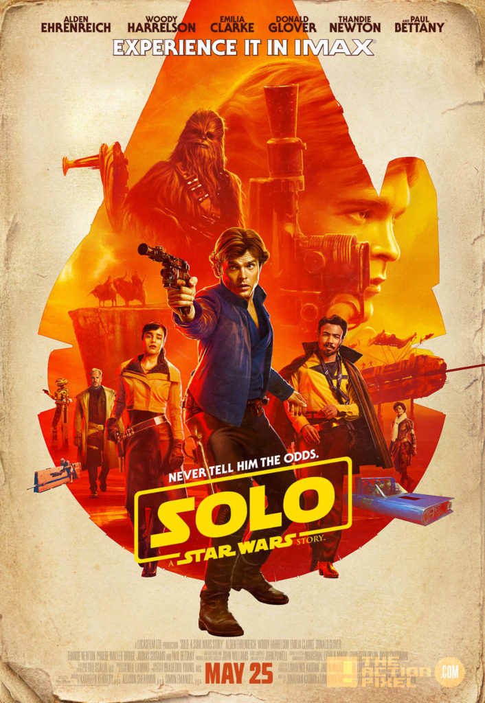 poster, poster art, ron howard, han solo, a star wars story, alden ehrenreich, han solo, the action pixel, star wars, solo movie, han solo solo movie, a star wars story, entertainment on tap, donald glover,woody harrelson,big game, tv spot,chewie, qi'ra, solo, imax poster, imax, 