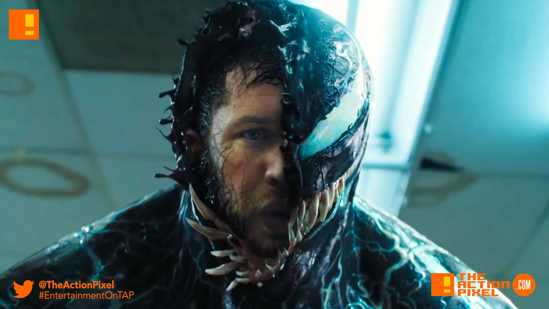 venom, tom hardy,poster, trailer, tom hardy, venom, spider-man, spin-off, the action pixel, entertainment on tap,sony pictures,official trailer, entertainment weekly, trailer 2,