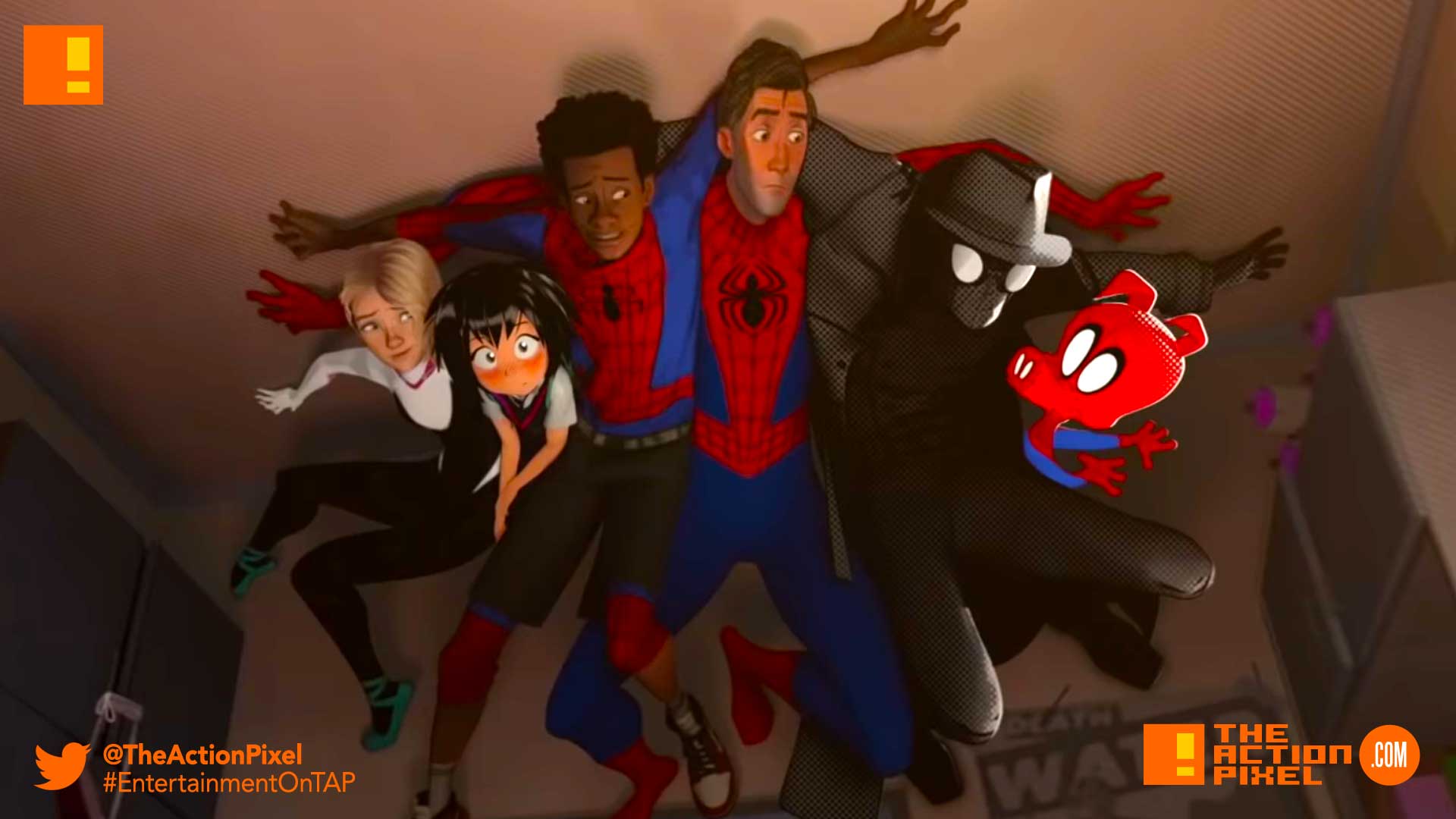 miles morales, spiderman, spider man, spider-man, sony, marvel, marvel comics, animated feature, animation, the action pixel, entertainment on tap,sony animation, marvel,into the spiderverse, spider-man: into the spider-verse,gwen stacey, poster, trailer #2 ,