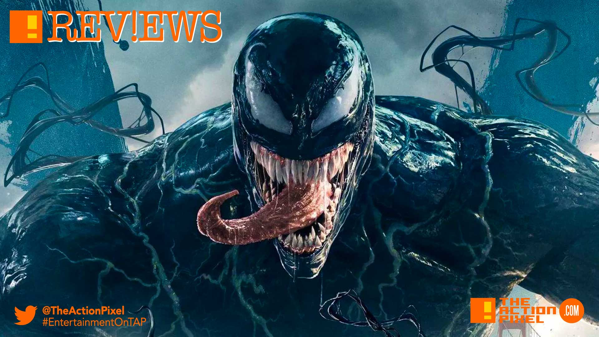venom, tom hardy,poster, trailer, tom hardy, venom, spider-man, spin-off, the action pixel, entertainment on tap,sony pictures,official trailer, entertainment weekly, trailer 2,film review, venom film review,