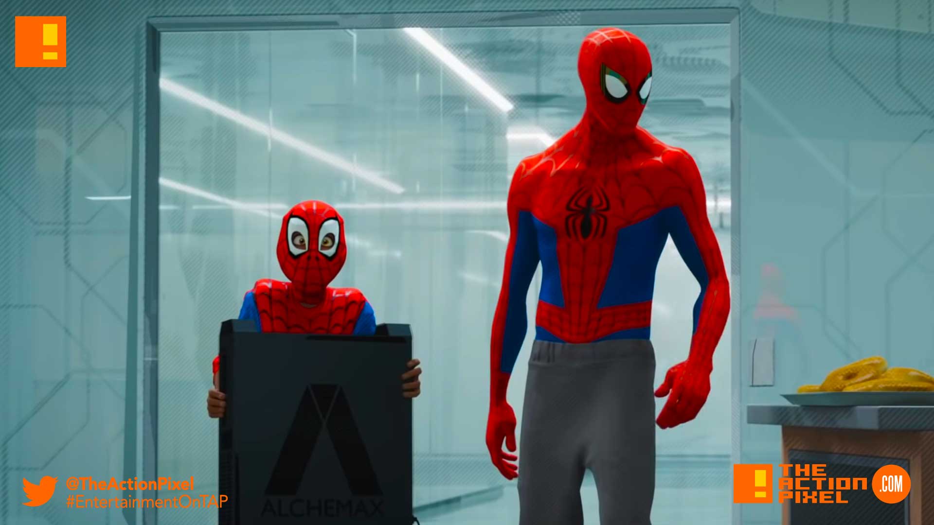 miles morales, spiderman, spider man, spider-man, sony, marvel, marvel comics, animated feature, animation, the action pixel, entertainment on tap,sony animation, marvel,into the spiderverse, spider-man: into the spider-verse,gwen stacey, clip, another dimension, sony animation