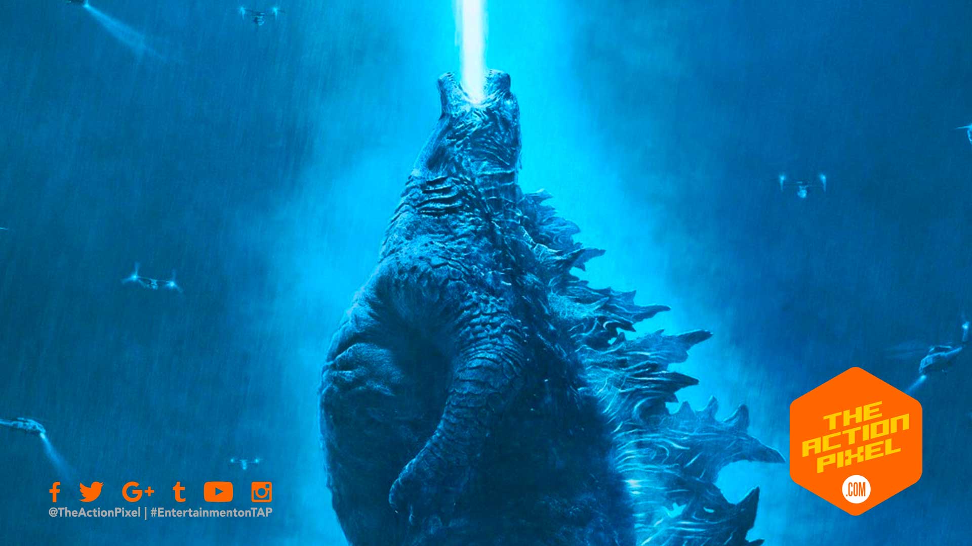 ghidorah, mothra, godzilla, rodan, poster, warner bros. pictures, trailer, character poster, trailer 2,godzilla: king of the monsters, godzilla, millie bobby brown, the action pixel, entertainment on tap, atomic breath,godzilla poster, atomic breath, godzilla 2019