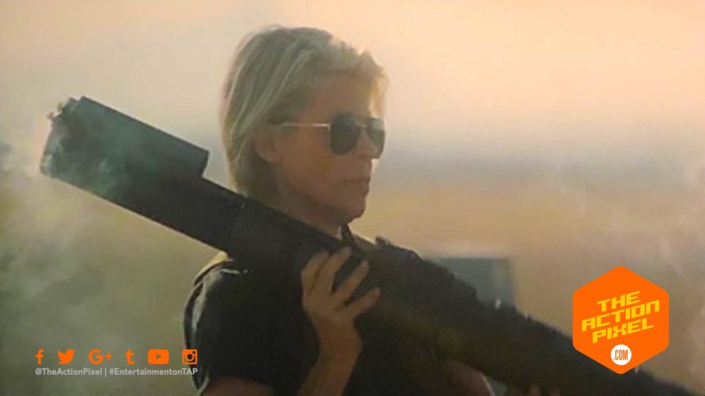 terminator, the terminator , actresses Natalia Reyes ,Mackenzie Davis, linda hamilton, gabriel luna, the new terminator, terminator, arnold schwarzenegger ,the action pixel, entertainment on tap, terminator first trailer, terminator dark fate trailer,