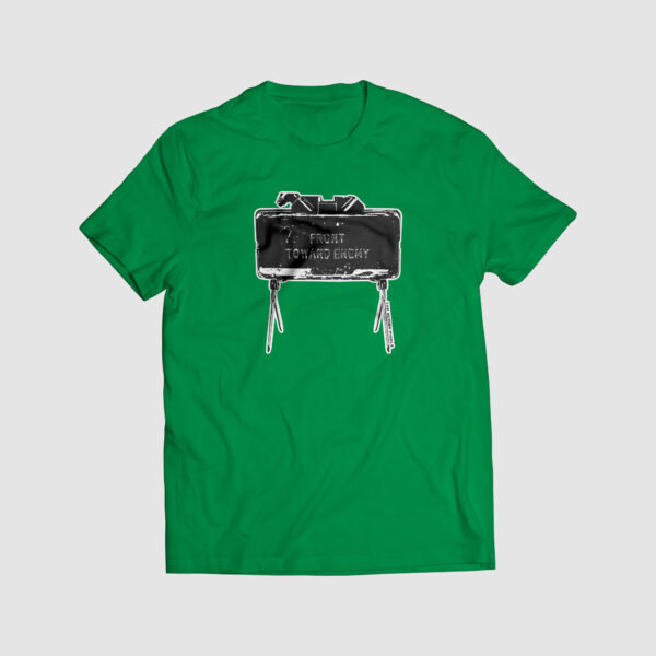 claymore, front toward enemy, tshirt print, tshirt life, the action pixel, entertainment on tap,