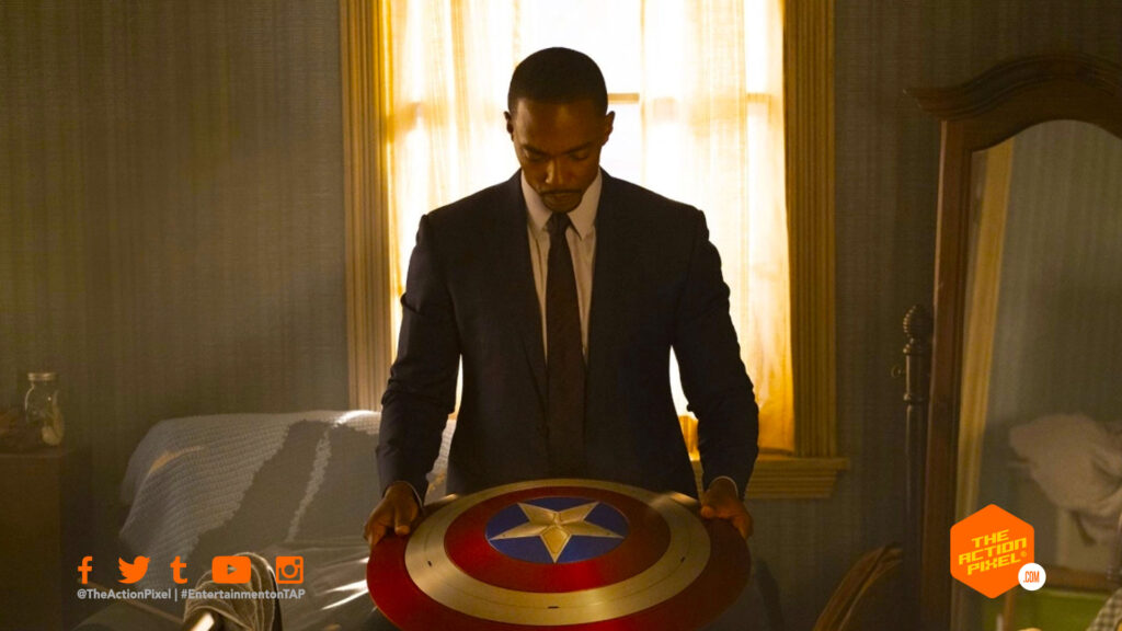 sam wilson, captain america, captain america shield, captain america 4, marvel studios, the falcon, marvel captain america, captain america sam wilson, the falcon and the winter soldier, entertainment on tap, the action pixel