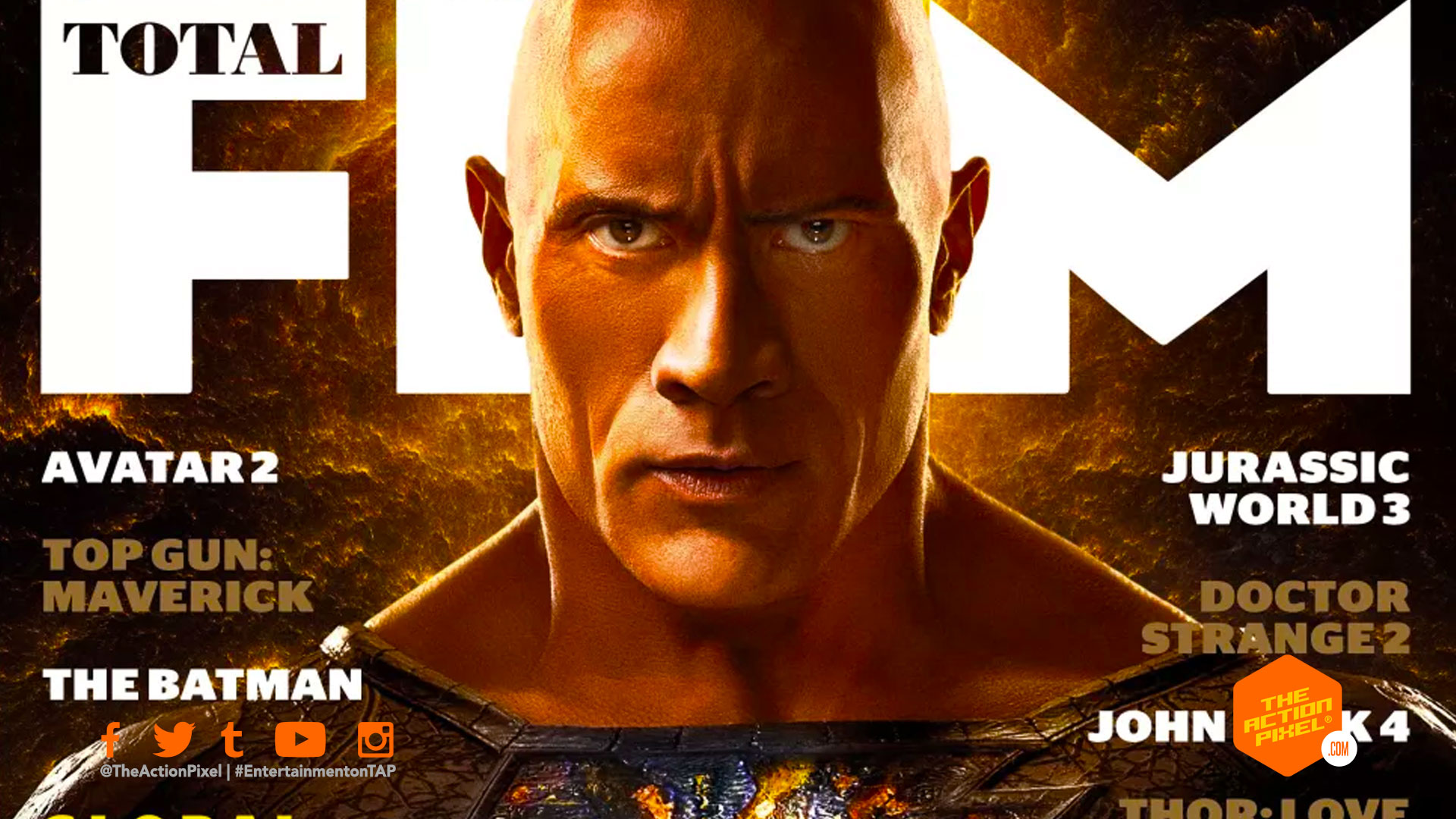 black adam,the rock, dwayne johnson, dwayne the rock johnson, total film, black adam first look, dc movies, dc comics, dc black adam, black adam dwayne johnson, featured, entertainment on tap, the action pixel