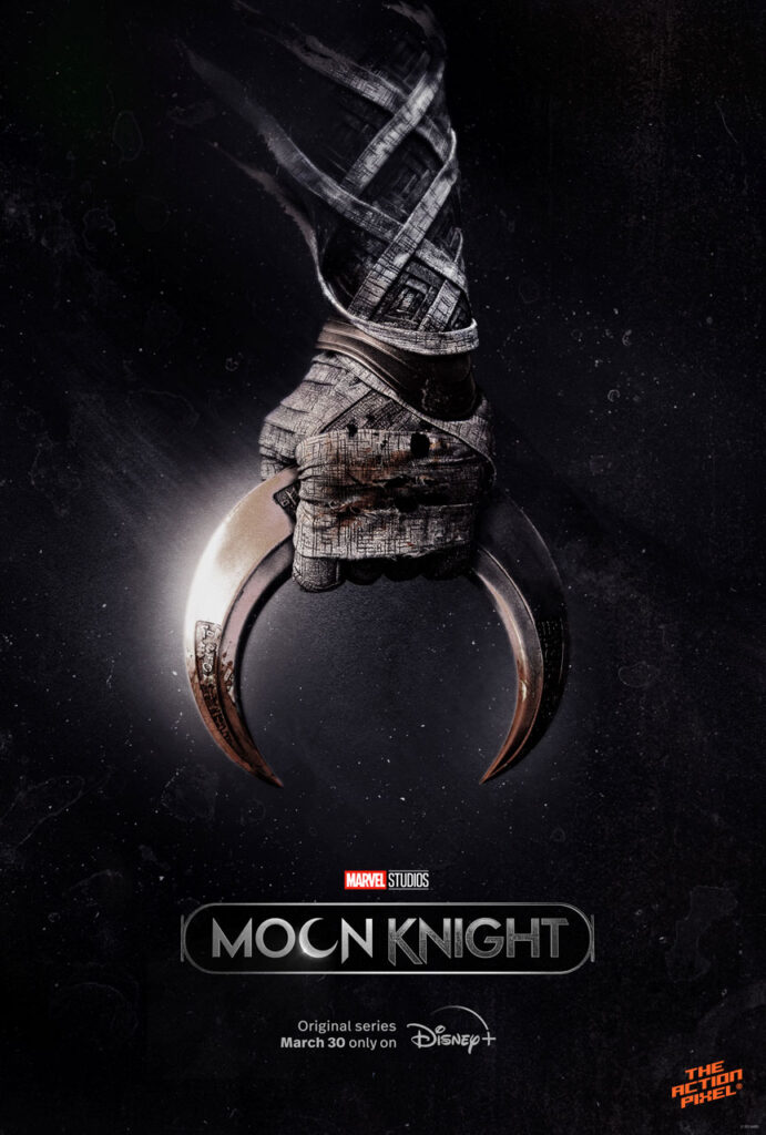 moon knight, marvel studios, marvel, disney plus, disney+ ,disneyplus, oscar isaac, ethan hawke, moon knight poster, featured, entertainment on tap, the action pixel