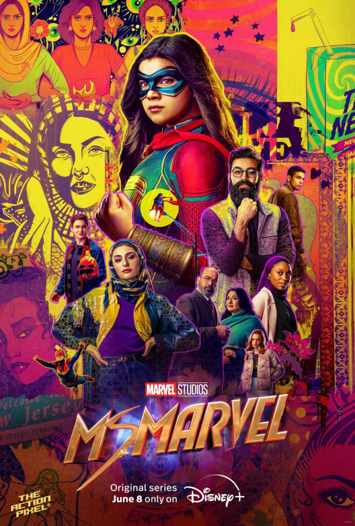 ms. marvel poster, disney plus, marvel studios, disney, kamala khan, entertainment on tap, featured, marvel, 