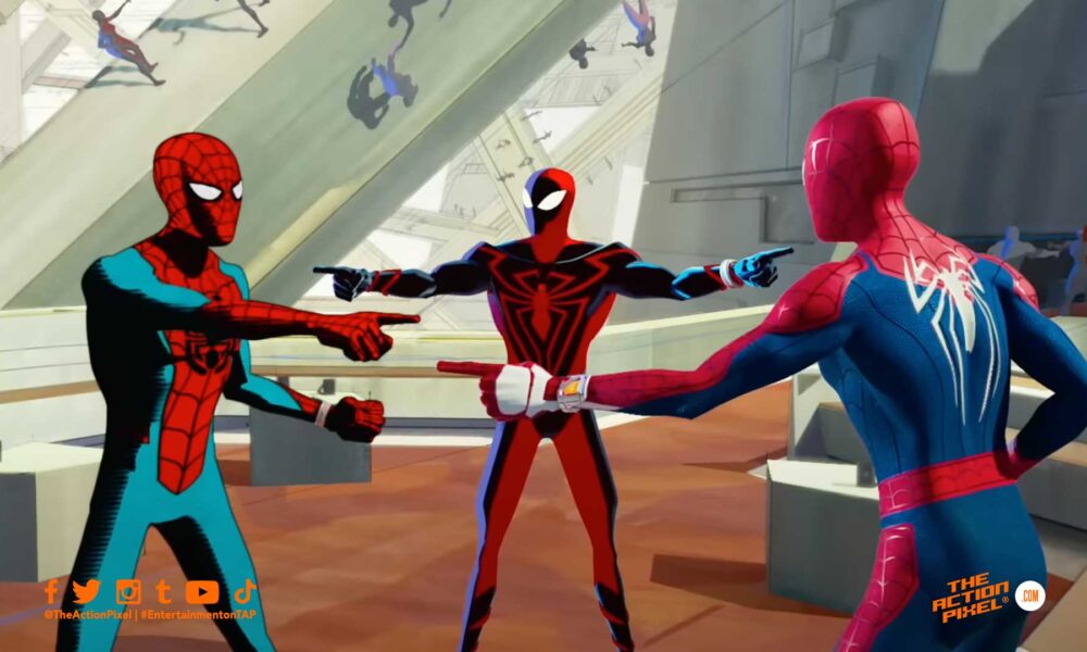 spider-verse, spiderman across the spiderverse, spider-verse, miles morales, spider-verse posters, spider-cat, gwen, miles, spider-punk, jessica drew, entertainment on tap , the action pixel, featured,