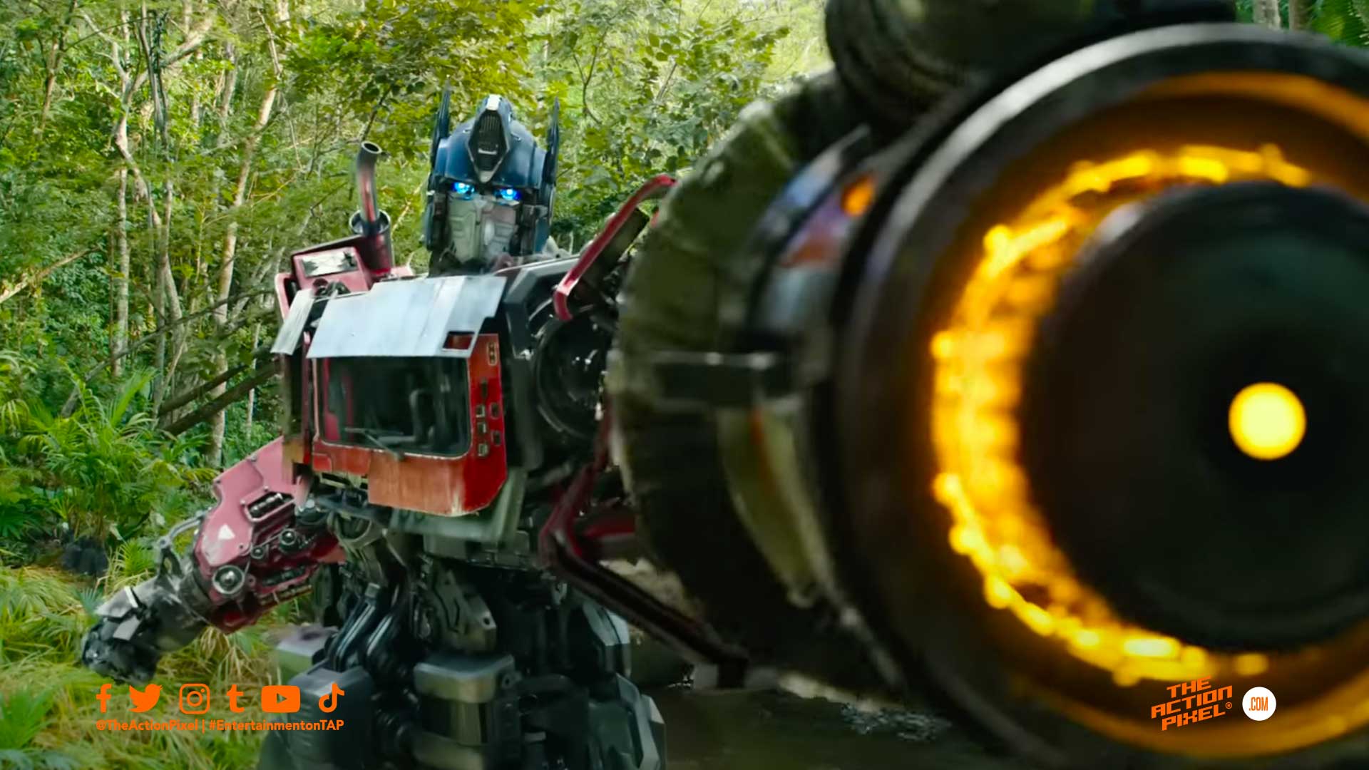 Optimus prime, maximals, rise of the beasts, transformers, transformers rise of the beasts, transformers: rise of the beasts, Optimus primal, mirage, featured,the action pixel, entertainment on tap, race, wheel jack, Optimus prime,optimus primal, mirage,autobots, exclusive clip