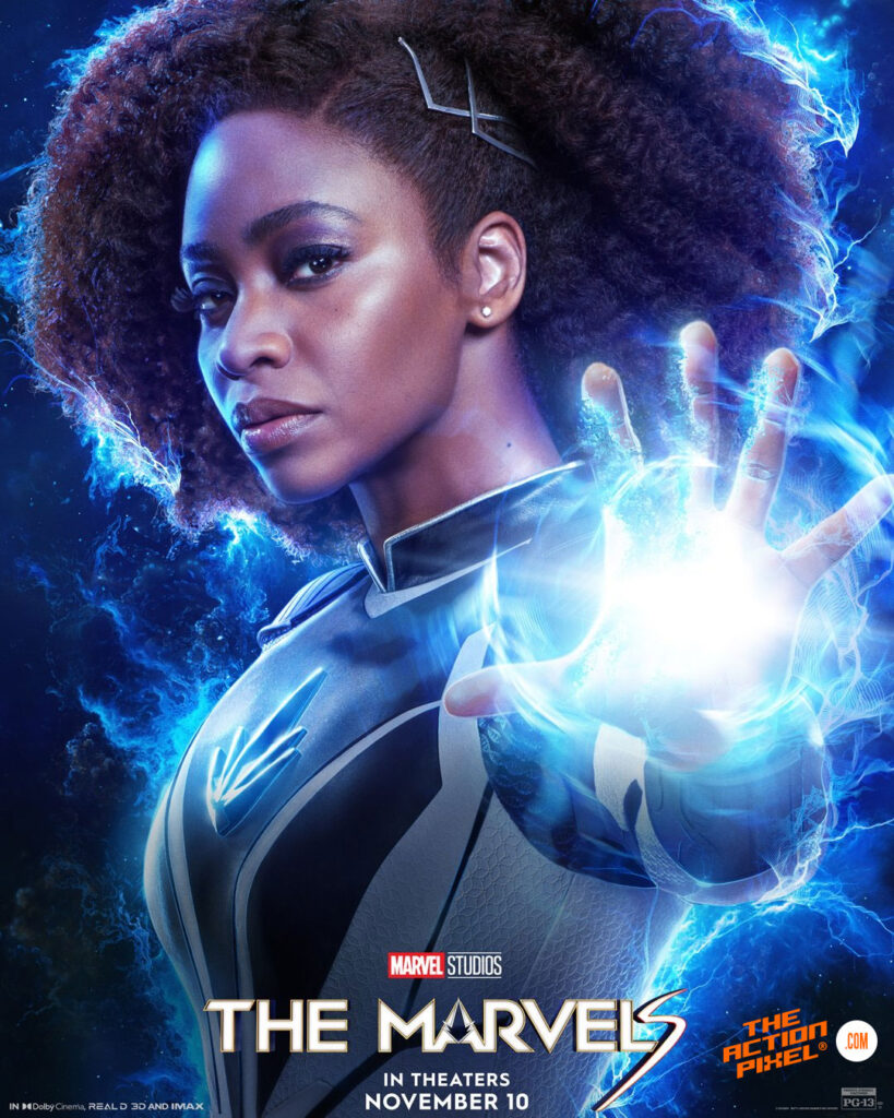 captain marvel, the marvels, the marvels movie,marvel studios, the marvels character poster, the marvels poster,brie larson, entertainment on tap, featured, THE ACTION PIXEL, goose, goose the cat,prince yan, nick fury, ms marvel, monica rambeau. carol danvers