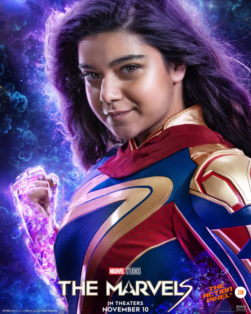 captain marvel, the marvels, the marvels movie,marvel studios, the marvels character poster, the marvels poster,brie larson, entertainment on tap, featured, THE ACTION PIXEL, goose, goose the cat,prince yan, nick fury, ms marvel, monica rambeau. carol danvers