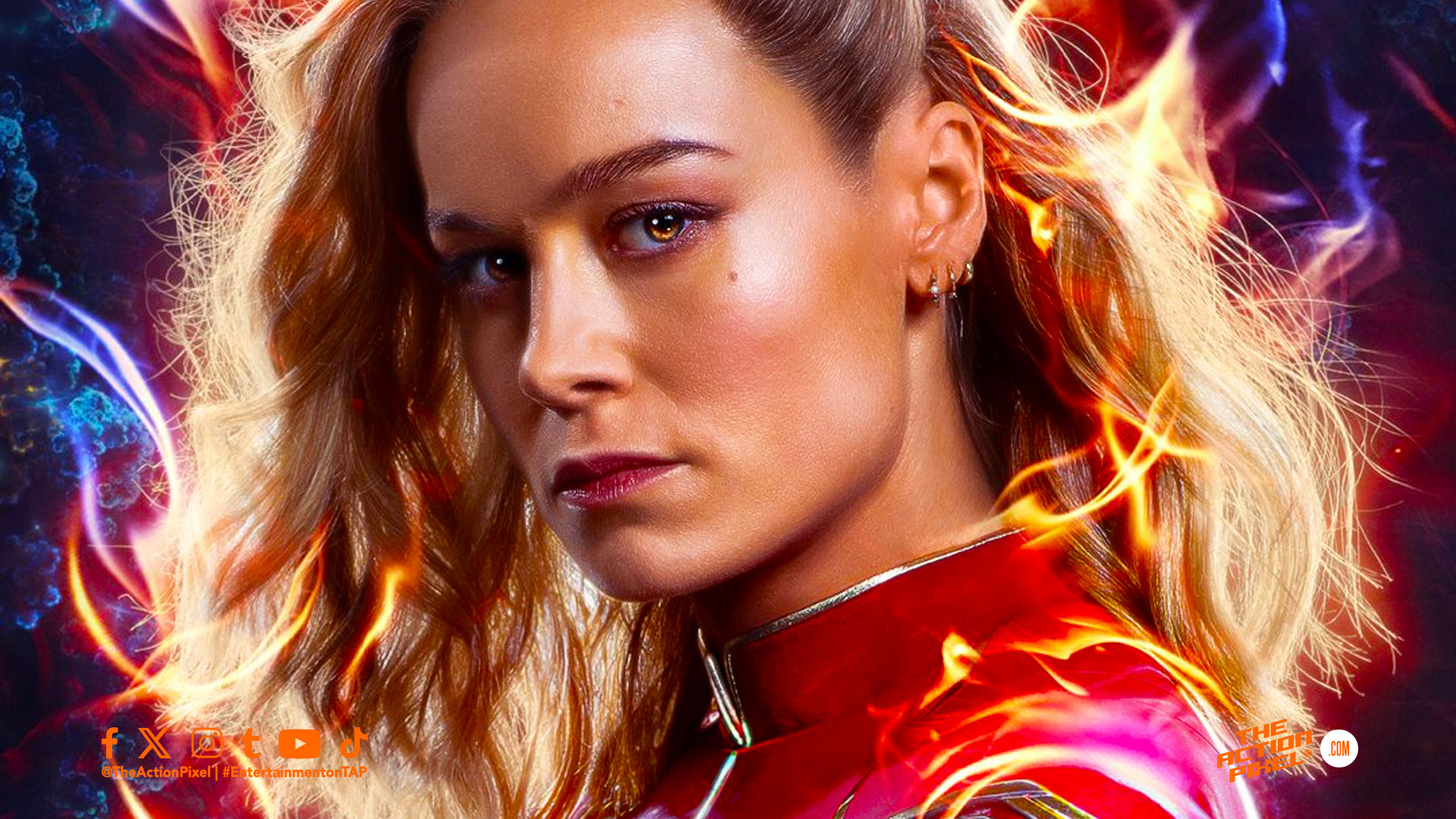 captain marvel, the marvels, the marvels movie,marvel studios, the marvels character poster, the marvels poster,brie larson, entertainment on tap, featured, THE ACTION PIXEL, goose, goose the cat,prince yan, nick fury, ms marvel, monica rambeau, carol danvers